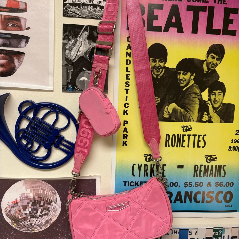 Pink Crossbody Bag with Adjustable Strap